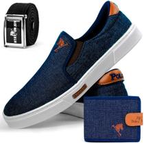 Kit Sapatilha Polo Joy + Cinto + Carteira - Jeans Kit Sapatilha Polo Joy + Cinto + Carteira - Jeans