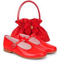 Kit Sapatilha Social Boneca Retrô com Bolsa Tiracolo Cetim e Laço Kit Sapatilha Social Boneca Retrô com Bolsa Tiracolo Cetim e Laço