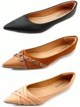 Kit Sapatilhas Femininas Bico Fino Feminino Rasteira 3 Par