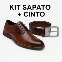 Kit Sapato Casual Com Cinto Masculino Oxford Bertelli Conforto Kit Sapato Casual Com Cinto Masculino Oxford Bertelli Conforto