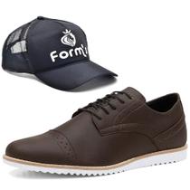 Kit Sapato Casual Fecho Cadarço Um Boné Form's Aba Curva Fechamento Ajustável