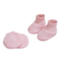 KIT SAPATO E LUVA FOFURA FOFINHO ROSA - Conjunto para Bebê