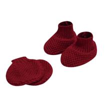 Kit sapato e luva fofura fofinho vermelho para bebê