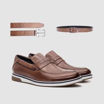Kit Sapato Masculino Marrom Com Cinto Claro Casual Couro Original Conforto E Estilo Sky Sofisticação E Estilo Zapattero Kit Sapato Masculino Marrom Com Cinto Claro Casual Couro Original Conforto E Estilo Sky Sofisticação E Estilo Zapattero