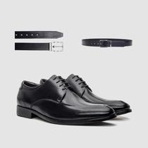 Kit Sapato Masculino Preto Com Cinto Couro Elegância Atemporal Qualidade Sofisticação E Estilo Zapattero