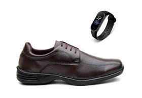 Kit Sapato Masculino Social Casual Brilho Macio + Relógio Fino Kit Sapato Masculino Social Casual Brilho Macio + Relógio Fino