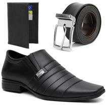 Kit Sapato Masculino Social Com Fivela Comfort com Brindes Kit Sapato Masculino Social Com Fivela Comfort com Brindes