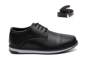 Kit Sapato Masculino Social Oxford De Amarrar Casual + Cinto Kit Sapato Masculino Social Oxford De Amarrar Casual + Cinto