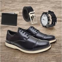 Kit Sapato Oxford Premium Confort + Cinto Carteira relogio
