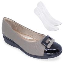 Kit Sapato Piccadilly Beth Anabela Feminino + Par de Meia