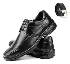 Kit Sapato Social Antistress Masculino Ortopédico + Cinto