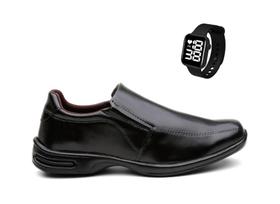 Kit Sapato Social Casual Masculino Confortável Leve + Relógio Digital