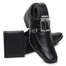 Kit Sapato Social + Cinto + Carteira West Boots- Calçado Preto Elegante Kit Sapato Social + Cinto + Carteira West Boots- Calçado Preto Elegante