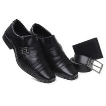 Kit Sapato Social + Cinto + Carteira West Line- Calçado Preto Elegante Kit Sapato Social + Cinto + Carteira West Line- Calçado Preto Elegante