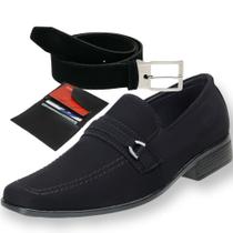 KIT Sapato social em napa fosca com cinto em couro e carteira de couro