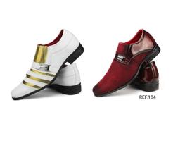 Kit Sapato Social Masculino 2 pares Verniz Branco e Bordô lindos e estiloso Kit Sapato Social Masculino 2 pares Verniz Branco e Bordô lindos e estiloso