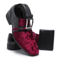 Kit Sapato Social Masculino Bico Quadrado Formal + Cinto e Carteira Kit Sapato Social Masculino Bico Quadrado Formal + Cinto e Carteira