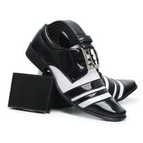 Kit Sapato Social Masculino Cinto e Carteira Para Reunião