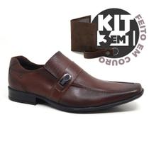 Kit sapato social masculino em couro perlatto - mon7733k