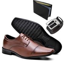 Kit Sapato Social Masculino Liso + Carteira + Cinto Clássico Kit Sapato Social Masculino Liso + Carteira + Cinto Clássico