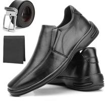 Kit Sapato Social Masculino Macio Conforto + Cinto+ Carteira