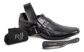 Kit Sapato Social Masculino Rafarillo Em Couro Preto Original + Cinto + Meia + Calçadeira Exclusiva Rafarillo Kit Sapato Social Masculino Rafarillo Em Couro Preto Original + Cinto + Meia + Calçadeira Exclusiva Rafarillo