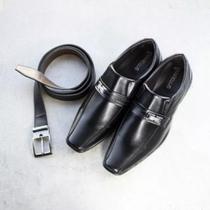 Kit Sapato Social Masculino Verniz Cinto Fivela Quadrada Kit Sapato Social Masculino Verniz Cinto Fivela Quadrada
