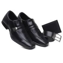 Kit Sapato Social Preto West Line Carteira + Cinto Kit Sapato Social Preto West Line Carteira + Cinto