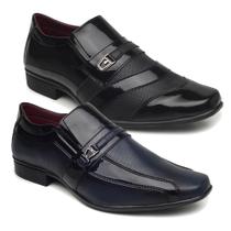 Kit sapato social social masculino preto e azul otima qualidade conforto moderno elegante