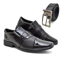 Kit Sapato Verniz Confortável Masculino + Cinto Exclusivo Kit Sapato Verniz Confortável Masculino + Cinto Exclusivo