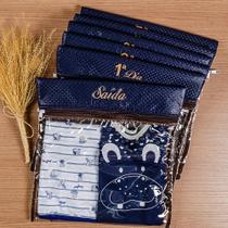 Kit Saquinho De Maternidade - 4 Peças - Luxo - Cores: Rosa/Azul Bebê /Marinho/ Palha