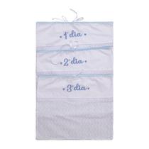 Kit Saquinho de Maternidade Bordado 30cm x 36cm Com 3 Unidades Baby Incomfral Cor:Chevron Azul Kit Saquinho de Maternidade Bordado 30cm x 36cm Com 3 Unidades Baby Incomfral Cor:Chevron Azul