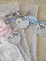 Kit Saquinho Maternidade C/ 6 Unidades + Tag Elefantinho Cinza e Amarelo