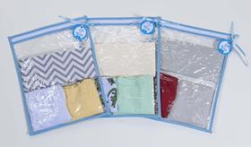 Kit Saquinho organizador Mala bebe 3pçs Azul bebê com Tagg Escrita Trocas Kit Saquinho organizador Mala bebe 3pçs Azul bebê com Tagg Escrita Trocas