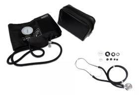 Kit Saúde Aferidor De Pressão Arterial + Estetoscópio Preto
