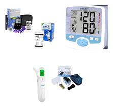 Kit Saúde G-tech: Termômetro + Aparelho Pressão 1 Medidor Glicose + Saturimetro + Termometro