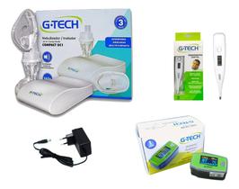 Kit Saúde Infantil Pediatrico Com Nebulizador E Inalador + Oximetro Pediatrico + Termometro Axilar
