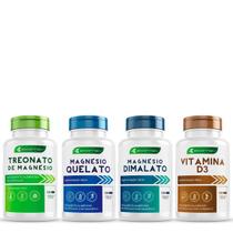 Kit Saude Magnesio Dimalato Treonato Quelato Vit. D310.000UI 500MG Puro 480Cáp Ecomev