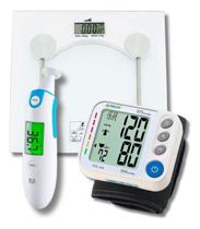 Kit Saude Medidor De Pressão Arterial + Balança + Termometro Infravermelho Profissional Domestico