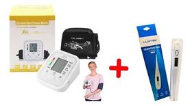 Kit Saúde Medidor Digital De Pressão Arterial + Termômetro Kit Saúde Medidor Digital De Pressão Arterial + Termômetro
