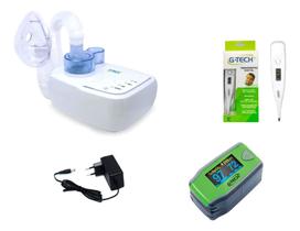 Kit Saúde Pediatrico Inalador + Oximetro Infantil + Termometro Digital