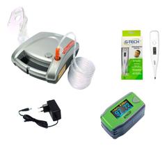 Kit Saúde Pediatrico Nebulizador + Oximetro Infantil + Termometro Axilar