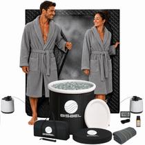 Kit Sauna Dupla a Vapor Portátil Úmida + Banheira de Gelo Recovery + Toalha e Oleo Essencial Kit Sauna Dupla a Vapor Portátil Úmida + Banheira de Gelo Recovery + Toalha e Oleo Essencial