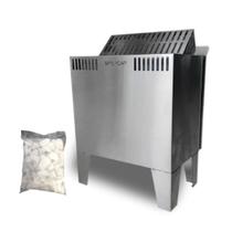 Kit Sauna Seca Elétrica 9Kw + Seixo Impercap - até 16,5m³