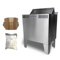Kit Sauna Seca Elétrica 9Kw + Seixo + Luminária Impercap - até 16,5m³ Kit Sauna Seca Elétrica 9Kw + Seixo + Luminária Impercap - até 16,5m³