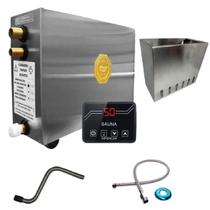 Kit Sauna Vapor 6kw 220 Bif. + Tubo Em Aço + Cesto de Ervas Impercap - até 7,5m³ Kit Sauna Vapor 6kw 220 Bif. + Tubo Em Aço + Cesto de Ervas Impercap - até 7,5m³