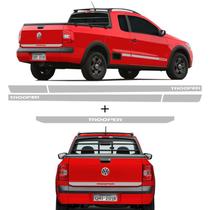 Kit Saveiro Trooper 2010 2011 Faixa Traseira E Lateral Cinza