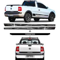 Kit Saveiro Trooper 2012 2013 Faixa Traseira E Lateral Preto
