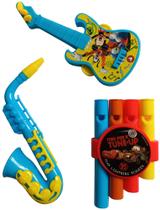 kit Saxofone mini guitarra e flauta instrumentos musicais de brinquedo infantil - Etitoys