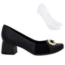 Kit Scarpin Usaflex Joanete Salto Bloco Feminino + Par De Meia Kit Scarpin Usaflex Joanete Salto Bloco Feminino + Par De Meia